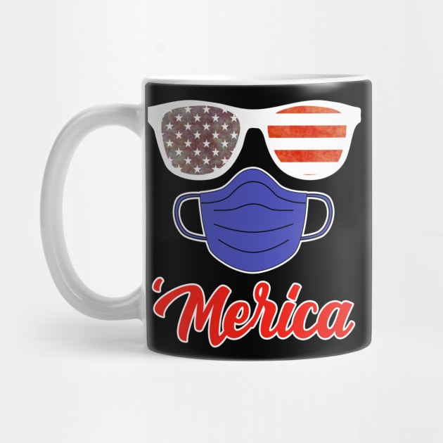 Merica Mask Tee Fourth Of July by pika